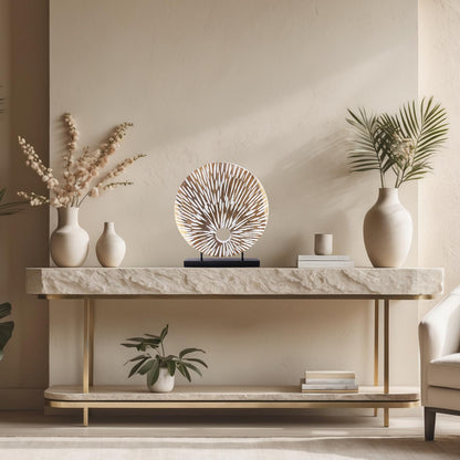 Decozen Handcrafted Solid Wood Sculpture Ideal for Home, Mantel, Fireplace, and Foyer Decor - Valentines Day Gifts