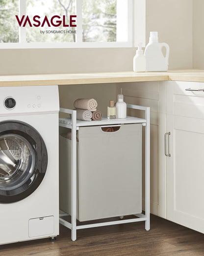 VASAGLE Laundry Hamper, Laundry Basket, Laundry Sorter with A Pull-Out and Removable Bag, Shelf