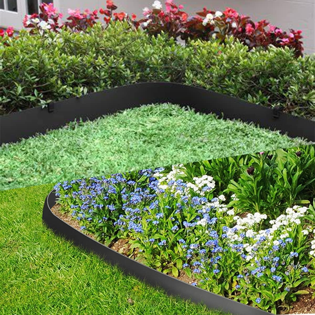 Landscape Edging Border, 5 inch Tall Wall, Garden Edging Borde Flower Bed Edging Plastic Edging for Landscaping Rubber Landscaping Edging (70 feet & no Stakes)