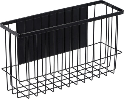 dedoot Magnetic Holder Locker Strong Black Mesh Holder Magnetic Basket Organizer Shelf Rack for Whiteboard,Fridge, Sponge, Recipe, Beverage ,Refrigerator ,Office File Foil,10.25x 3.6x 6 inches