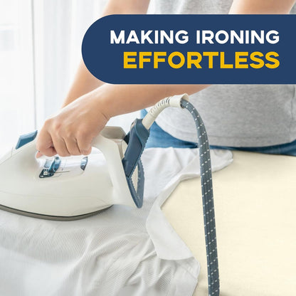 Ironing Board Full Size, RAINHOL Compact Iron Board with Iron Rest, Heat Resistant Cover with Ultra Thick Padding, Height Adjustable Heavy Duty for Home, Dorm, 43x13 Ivory