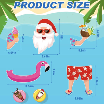 Christmas Tree Topper Hawaii Christmas Decoration Santa Claus Tree Topper Flamingo Ice Cream Coconut Head Arms and Legs Xmas Ornament Decor for Home Party Supplies
