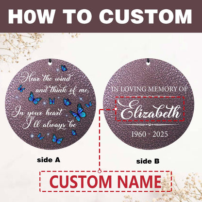 ASTARIN Memorial Butterfly Deep Tone Wind Chimes Personalized, Sympathy Remembrance Gifts for Loss of Mom Dad, Bereavement Gifts for Condolence Funeral, Garden Decoration