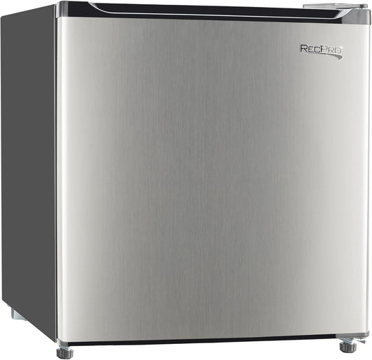 RecPro 1.7 Cu Ft 12V RV Refrigerator | Compact Fridge with Reversible Door, 2L Bottle Door Storage, 7 Temp Settings | Eco-Friendly R600A, Leveling Feet, Wire Shelf | 19.5”H x 17.5”W x 19.8”D