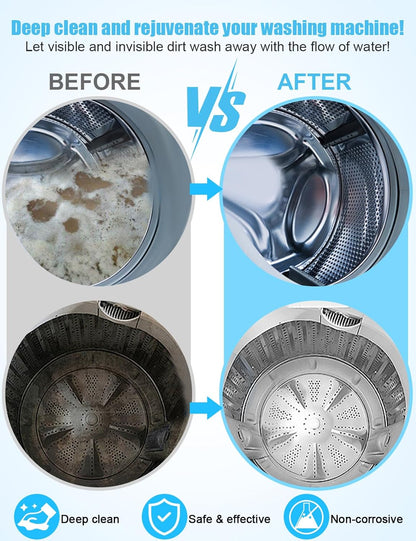 Washing Machine Cleaner Tablet : 12pack/6 Month Supply, washer cleaner table for laundry,top loader,front load or HE washing machine, effective deep cleaner, descaler, remover(Lavender)