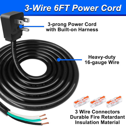 Dishwasher Installation Kit - 6 FT Stainless Steel Dishwasher Hose with 3/8" Compression Connections,Food Grade PEX Inner Tube Dishwasher Water Supply Line with Elbows,Adapters and 6 FT Power Cord