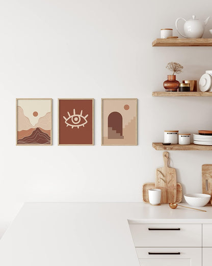 HAUS AND HUES Set of 3 9x12 Picture Frames - Wooden Natural Wood Frames, 12x9 Frame Set (Beige Oak)