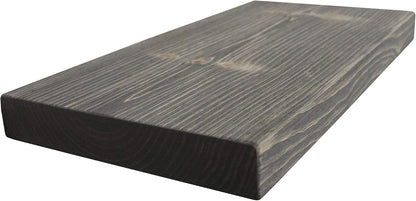 Joel's Antiques - 24 Inch Wooden Floating Shelves for Wall - 24x12x2 in - Made of Natural Wood - Short Deep Heavy Duty Rustic Wall Shelves for Bedroom - Perfect for Bathroom, Kitchen - Gray