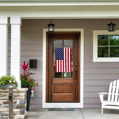 TOPFLAGS Garden Flag Holder with American Flag Garden Flag Banner Hanger for Wall Outside Yard Small 12x18 Inch