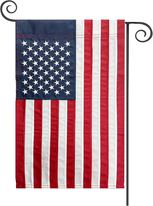 TOPFLAGS American Flag Garden Flag Embroidered Stars 12x18 Inch USA Small Flags for Yard US Flag