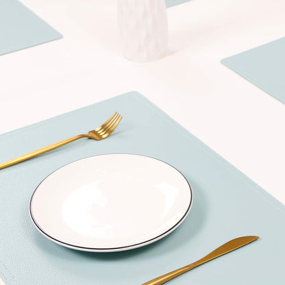 Set of 8 Faux Leather Placemats, PU Table Mats, Waterproof, Stain Resistant, Heat Resistant, Non-Slip Easy to Clean for Kitchen, Dining, Conference Tables