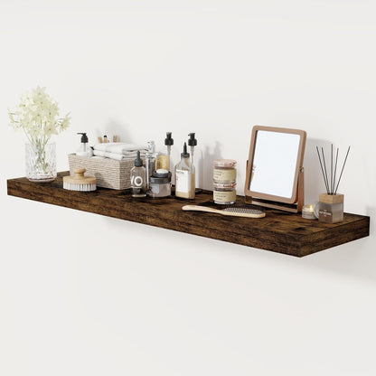 Floating Shelves 48 Inch Long, 12 Inch Deep Floating Shelves for Wall, 48 x 12 Large Wall Shelves for Home Storage & Display, 2" Thicked Floating Shelf for Bedroom, Living Room, Rustic Brown, 1 Pack