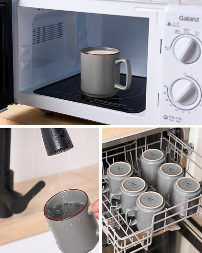 famiware Coffee Mugs Set of 4, Nebula 14oz Coffee Mugs, Ceramic Cup Set with Handle for Latte, Tea, Milk, Cappuccino, Cocoa, Multi-color