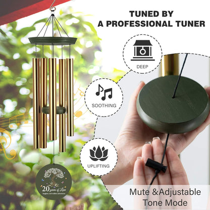 ASTARIN 20th Wind Chimes for Couple, Personalized Wind Chimes for Anniversary, Couple Gifts for Keepsake, Deep Tone Windchime Romantic Gift for Women Men