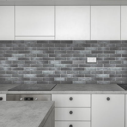 Vintage Faux Brick Wall Tiles, 3D Thin Brick Veneers for Bedroom, Bathroom, Kitchen, Fireplace and Fence Wall Panels (100, Whitewash Grey)