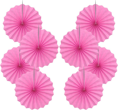 Red Hanging Paper Fans,Red Accessories Paper Decorations for Party,Valentines Day Decorations,Photo Booth Props Decor,12in Hanging Paper Fans 30 Color DIY Set （Magenta）