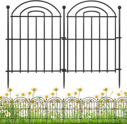 Decorative Garden Fence, 26in(H) x27ft Rustproof Metal No Dig Fence Animal Barrier Fence for Dog Rabbit, Wire Border Panel Fencing for Yard Patio Outdoor Decor 25 Pack