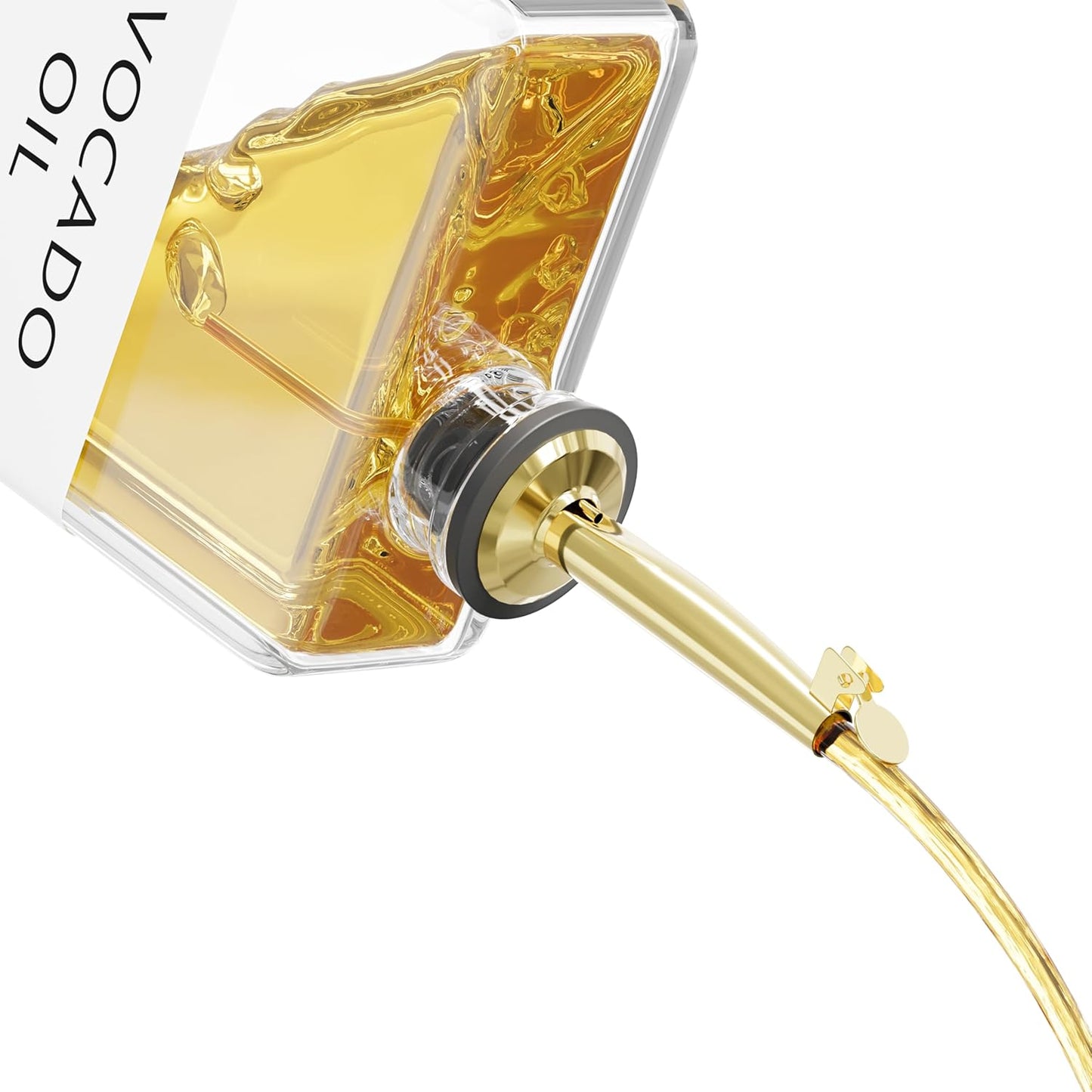 New England Stories Kitchen Cooking Oil Dispenser Set, Olive Oil and Vinegar Bottles, Soy Sauce Dispenser - 6 Pieces, Gold, Durable & Stylish Design