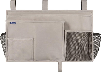 Surblue Bedside Caddy Hanging Bed Organizer Storage Bag Pocket for Bunk and Hospital Beds, College Dorm Rooms Baby Bed Rails,Camp (8 Pockets),Gray