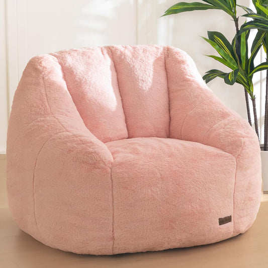 MAXYOYO Bean Bag Chair, Comfy Bean Bag Sofa with Back Support, Faux Fur Bean Bag Chair for Adults