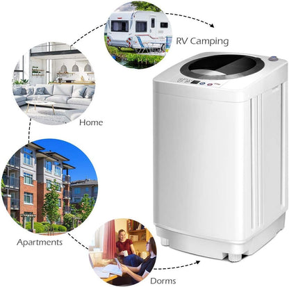Giantex Portable Washing Machine, Full Automatic Washer and Dryer Combo, with Built-in Pump Drain 8 LBS Capacity Compact Laundry Washer Spin Dryer for Apartment RV Dorm