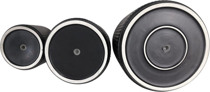 Amazon Basics Assorted Sizes Fluted Ceramic Round Planters, Set of 3, 6 inch, 8 inch, 10 inch, Black