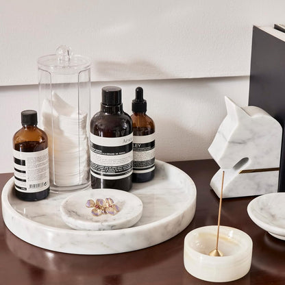 𝐋𝐮𝐱𝐮𝐫𝐲 𝐈𝐭𝐚𝐥𝐢𝐚𝐧 100% Marble Tile Coasters – Set of 4 – Square Modern Bar Coasters for Drinks, Coffee –Stone Holder for Home Décor, Housewarming Gifts (Carrara White)