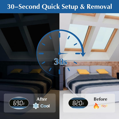 Blackout Window Cover, Portable DIY Window Blinds,Travel Window Blackout Curtains for Baby Nursery, Bedroom, Dorm Room and Media Room (Black 39"x57")