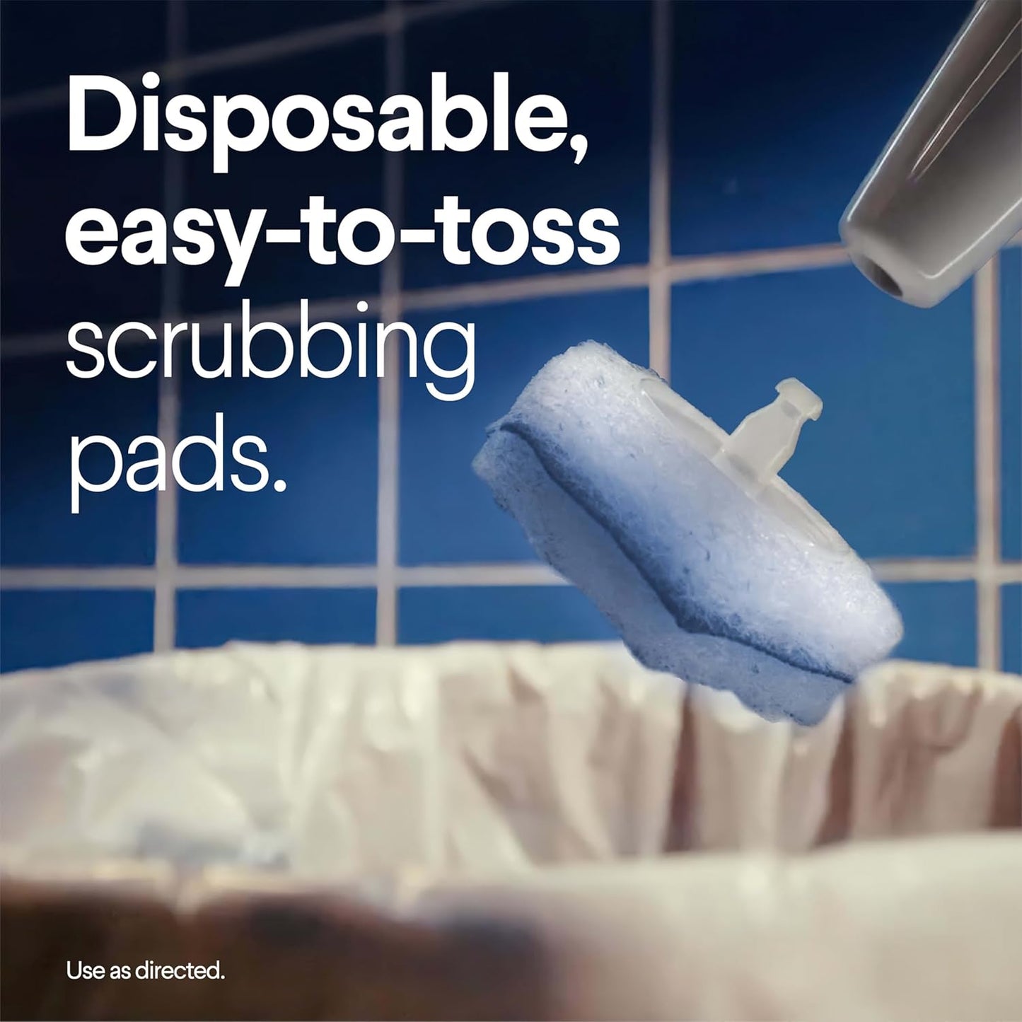All-in-One Disposable Toilet Wand Cleaning System with Refill Pads, No-Touch Toilet Brush Kit with Storage Caddy, Deep Cleaning Bathroom Solution