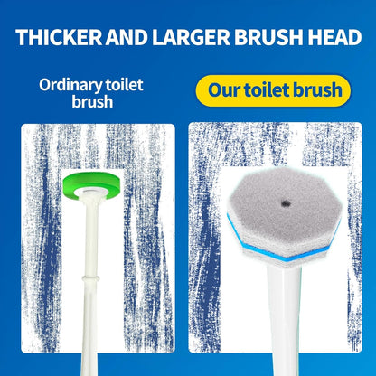Disposable Toilet Cleaning Wand Set with 50 Refill Pads, Wall-Mounted Holder, Long Handle Toilet Brush System for Deep Bathroom Cleaning