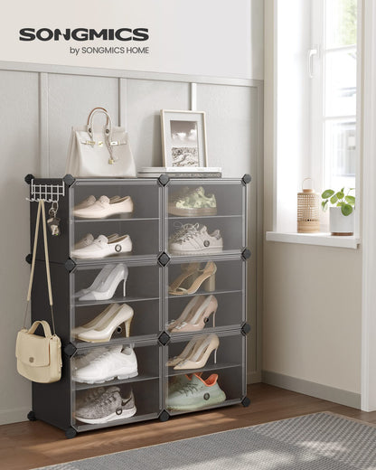 SONGMICS Shoe Rack Organizer, 6-Tier Shoe Storage Cabinet for Closet and Entryway, Holds 24 Pairs