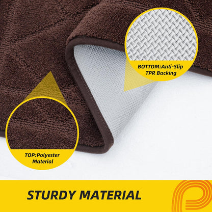 JSEI Dirt Trapper Door Mat 20"x32", Non-Slip Washable Entryway Mats, Dog Door Mat, Stain Resistant and Absorbent Floor Mats, Low Profile Welcome Mat for Front Back Door, Brown