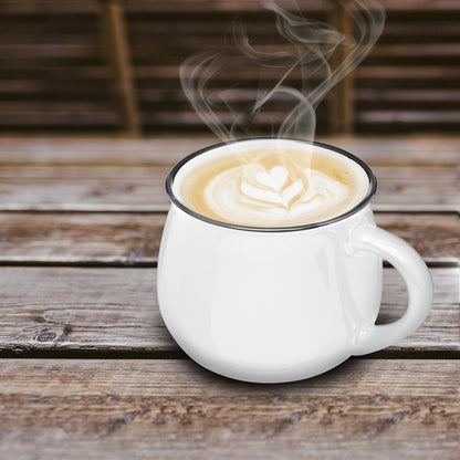 DISCOUNT PROMOS Glazed Campfire Coffee Mugs 12 oz. Set of 10, Bulk Pack - Perfect for Coffee, Tea, Espresso, Hot Cocoa, Other Beverages - White