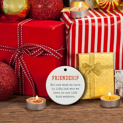 Friendship Gifts for Women, Best Friend, Funny, Work Besties, Sister, Friend Ornaments for Women, Ceramic Christmas Ornaments (Friendship 2)