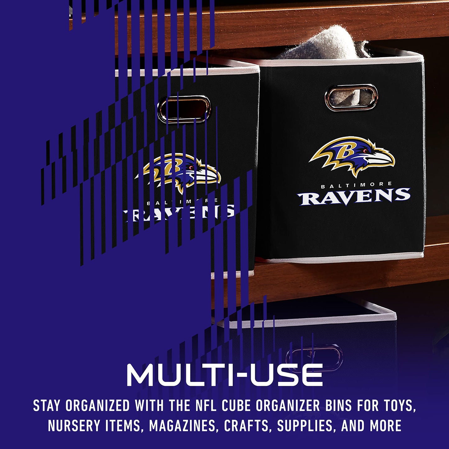 Franklin Sports NFL Baltimore Ravens Collapsible Storage Bin