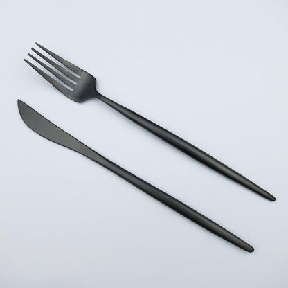 20-Pieces Luxury Black 18/10 Stainless Steel Flatware Set, Matte Finsh, Service for 4