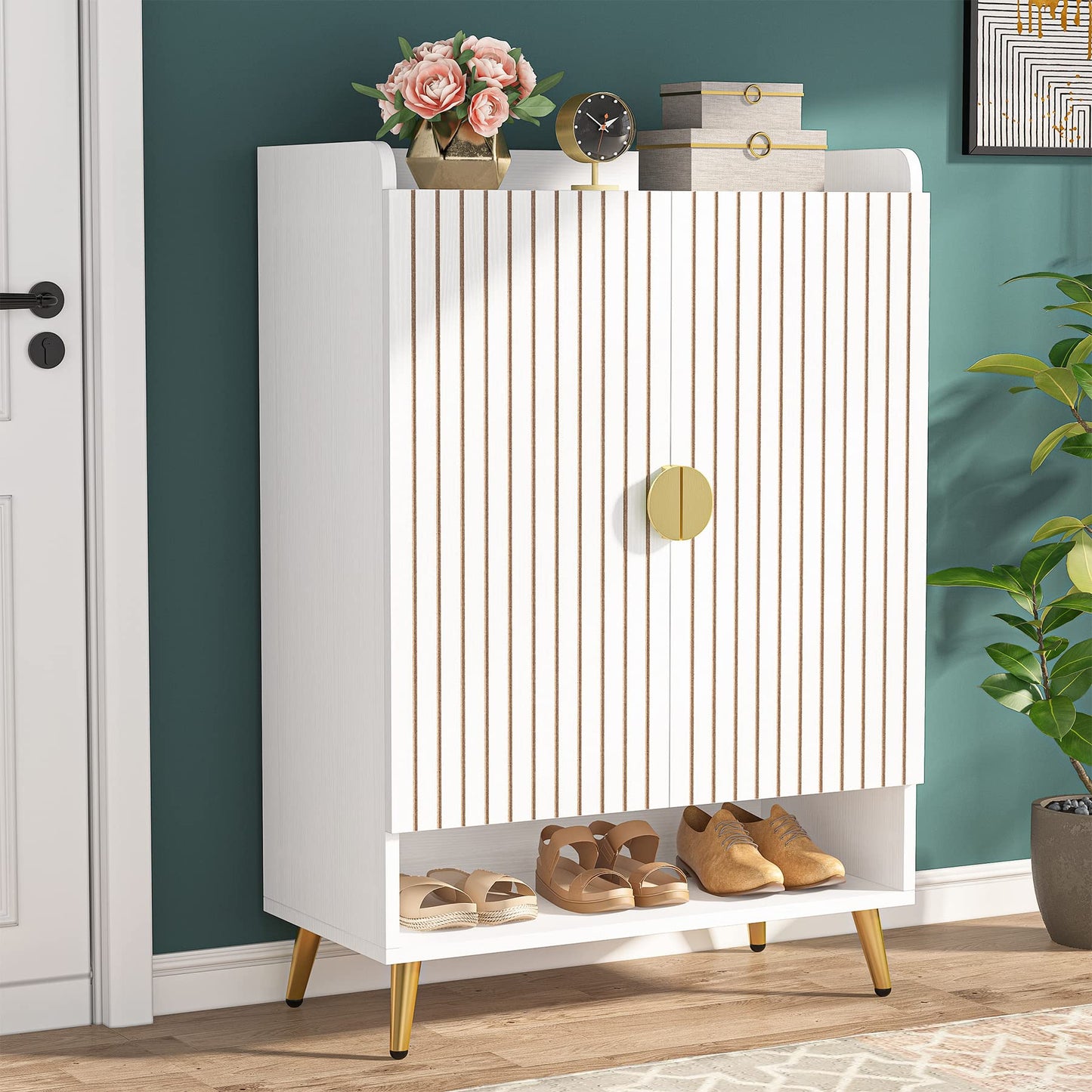 Tribesigns Shoe Cabinet with Doors, 6-Tier Shoe Storage for Entryway