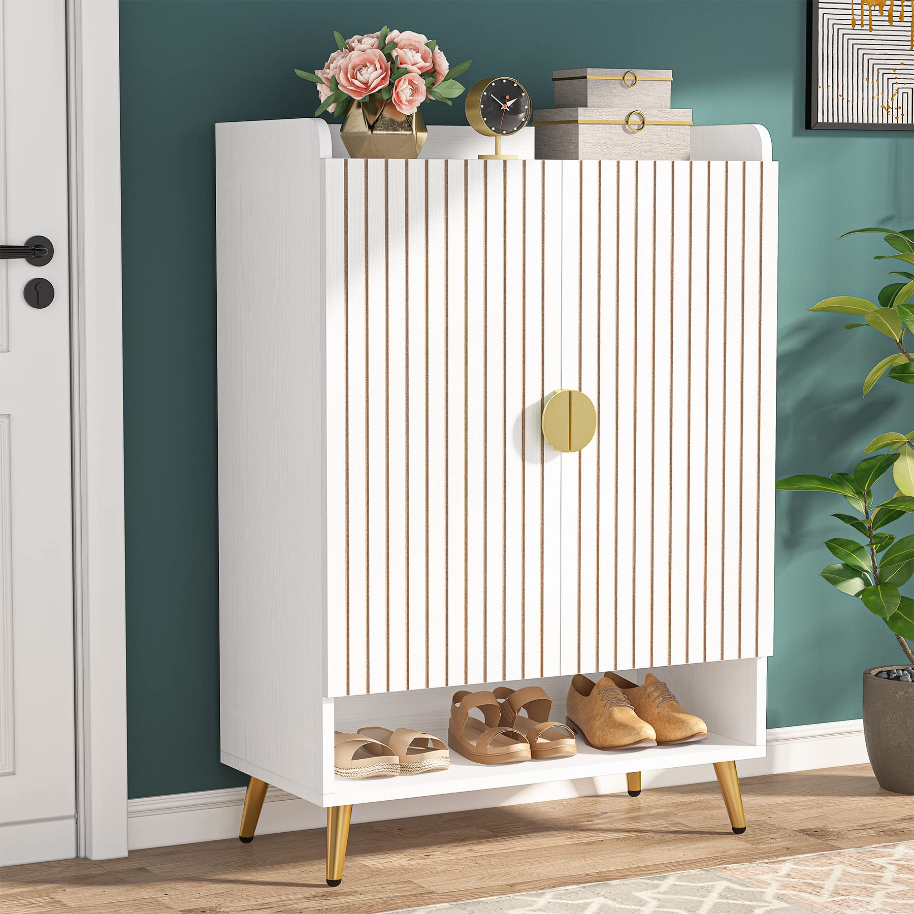Tribesigns Shoe Cabinet with Doors, 6-Tier Shoe Storage for Entryway