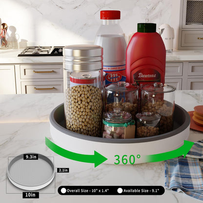 1 Pack 10 Inch Non-Skid Lazy Susan Turntable Organizers - Spinning Rack for Pantry Organization and Storage, Kitchen, Cabinet, Fridge, Bathroom Vanity, Countertop, Under Sink Organizing, Spice Rack