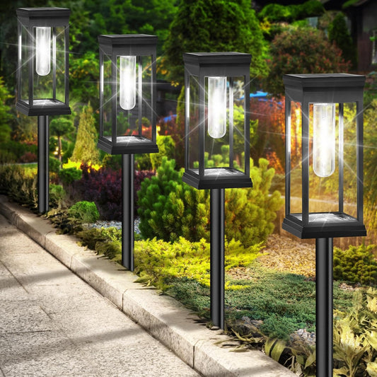 BesLowe 【Upgraded】 Solar Pathway Lights Outdoor, 12-Pack Large LED Solar Light Outdoor Waterproof, Super Bright Outside Lights for Yard, Sun-Powered Landscape Lighting for Garden Walkway, Cool White
