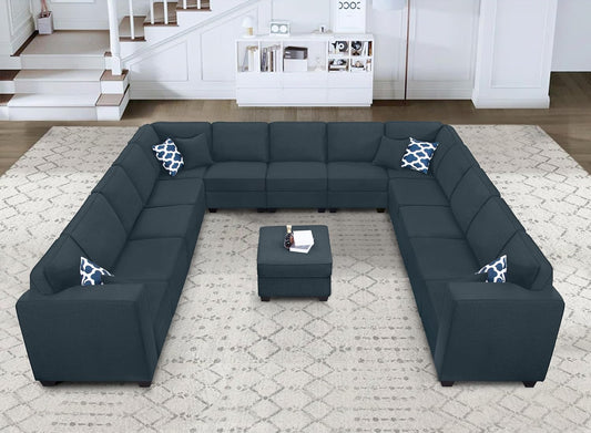 L Lengend Vansen Modular Sectional Sofa U Shaped Couch with Ottoman Modern Reversible Corner