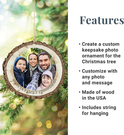 Let's Make Memories Personalized Photo Christmas Ornament - Decor - Customize Photo - 2025 Christmas Ornament - Round - with Message