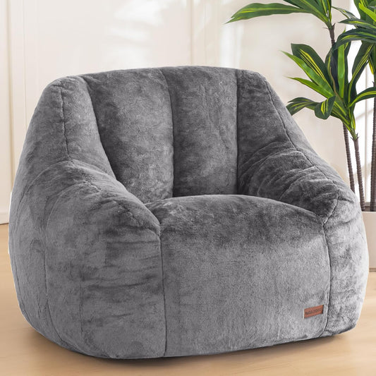 MAXYOYO Bean Bag Chair, Comfy Bean Bag Sofa with Back Support, Faux Fur Bean Bag Chair for Adults