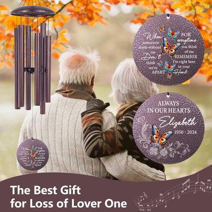 ASTARIN 36" Large Deep Tone Personalized Sympathy Wind Chimes, Memorial Wind Chime for Loss of Mother Father Loved One, Bereavement Gifts Decor Outdoor Patio Garden Graveyard