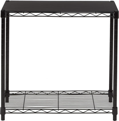 Amazon Basics 2-Shelf Stackable Storage, 13.3" D x 23.2" W x 22.2" H, Black