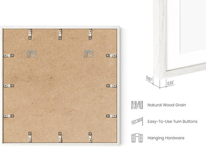 HAUS AND HUES White Square Frames Set of 6-20x20