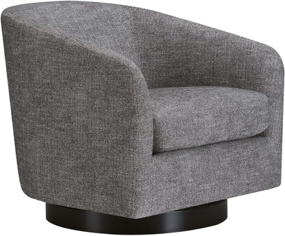 CHITA Swivel Accent Chair, FSC Certified Upholstered Fabric Barrel Chair for Living Room, Fully Assembled, Pebble Grey
