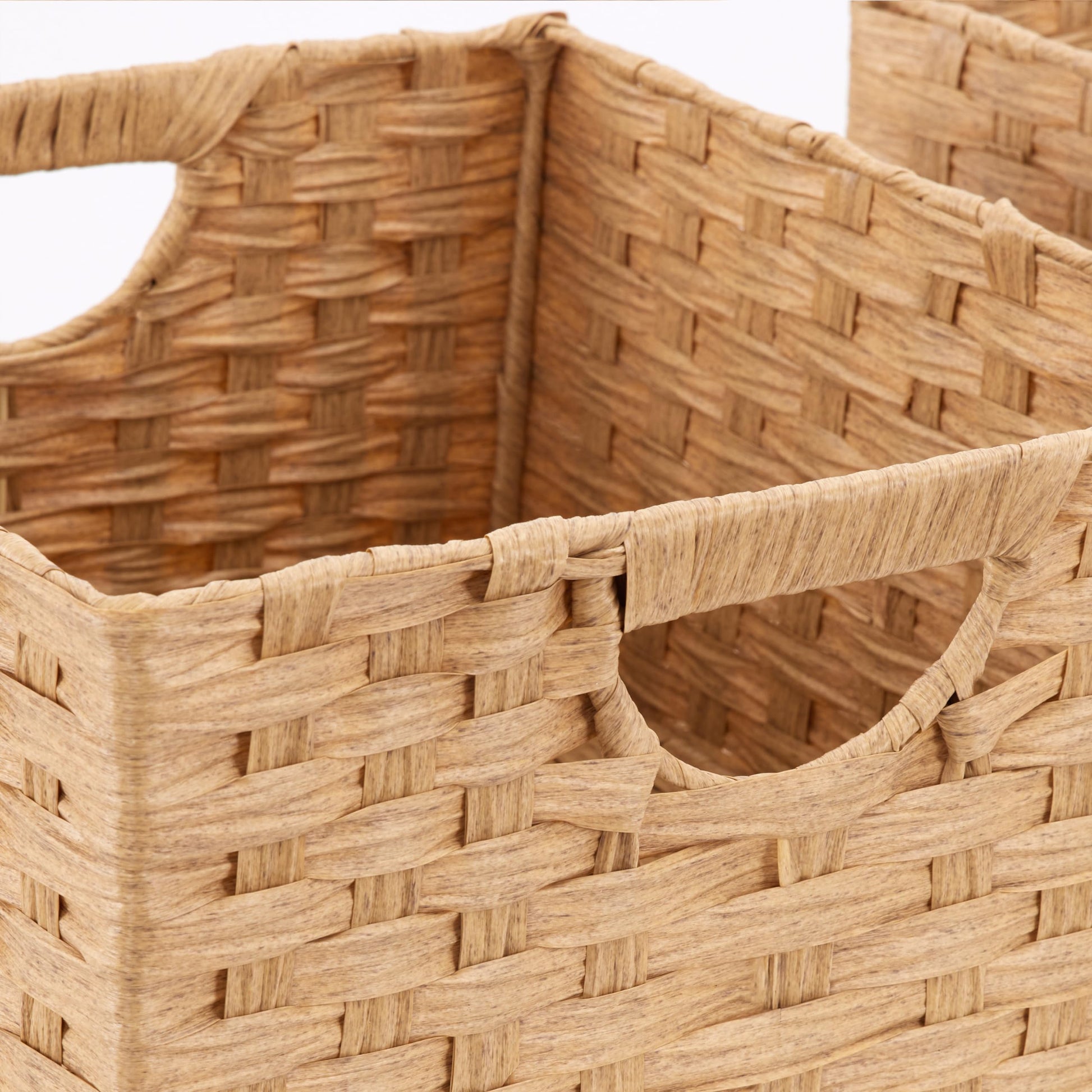 Seville Classics Premium Handwoven Portable Laundry Bin Basket with Carrying Handles, Household