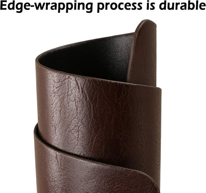 Faux Leather Placemats, Set of 8 PU Table Mats, Easy to Clean, Heat & Stain Resistant for Office Conference Table,Dinging Home Decor F Dark Brown