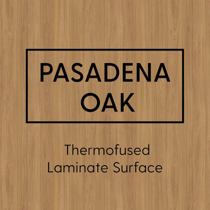 FDP Rectangle (30 x 48 inch) Classroom Table with Adjustable Chunky Toddler Legs (15-24 in); Preschool, Kinder and Daycare Furniture - Pasadena Oak Top/Navy Edge and Legs
